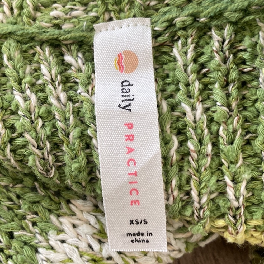 Anthropologie | Daily Practice Green Knit Palm Cardigan Size XSmall/Small - Picture 11 of 13